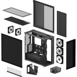 ARCTIC Xtender VG (Mirror Black) Midi Tower Sort, Towerkabinet Sort, Midi Tower, PC, Sort, EATX, Metal, Hærdet glas, Spil