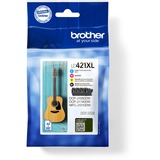 Brother LC-421XLVAL PagePack 4 stk Original Højt (XL) udbytte Sort, Blå, Magenta, Gul, Blæk Højt (XL) udbytte, 500 Sider, 500 Sider, 4 stk, Multipakke