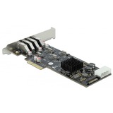 DeLOCK 89008 interface-kort/adapter Intern PCIe, SATA, USB 3.2 Gen 1 (3.1 Gen 1), USB-controlleren PCIe, PCIe, SATA, USB 3.2 Gen 1 (3.1 Gen 1), Lavprofil, PCIe 2.0, Grå, PC