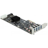 DeLOCK 89008 interface-kort/adapter Intern PCIe, SATA, USB 3.2 Gen 1 (3.1 Gen 1), USB-controlleren PCIe, PCIe, SATA, USB 3.2 Gen 1 (3.1 Gen 1), Lavprofil, PCIe 2.0, Grå, PC