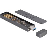 DeLOCK Eksternt kabinet M.2 NVMe PCle SSD, SATA SSD, Drev kabinet grå
