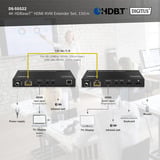 Digitus 4K HDBaseT HDMI KVM Extender Sæt, HDMI-udvidelse forlænger Sort