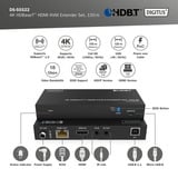 Digitus 4K HDBaseT HDMI KVM Extender Sæt, HDMI-udvidelse forlænger Sort