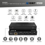 Digitus 4K HDBaseT HDMI KVM Extender Sæt, HDMI-udvidelse forlænger Sort