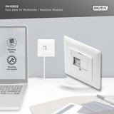 Digitus Frontplade og monteringsramme til multimedia / Keystone-moduler, Monteringsrammen Hvid
