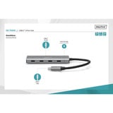 Digitus USB-C 4-porte, USB hub Sølv