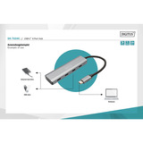 Digitus USB-C 4-porte, USB hub Sølv