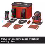 EINHELL Power X-Change batteri håndholdt excentersliber TE-OS 18/113 3X Li-Solo, 18 Volt, Rystepudser Rød/Sort