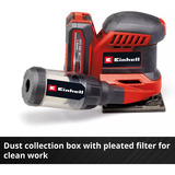EINHELL Power X-Change batteri håndholdt excentersliber TE-OS 18/113 3X Li-Solo, 18 Volt, Rystepudser Rød/Sort