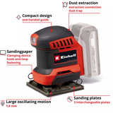 EINHELL TE-OS 18/113 3X Li-Solo, 4460730, Rystepudser Rød/Sort