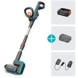 GARDENA Batteri-multirengøringsmiddel AquaBrush Patio 18V P4A, Hårdt gulv rengøringsmiddel grå/Turkis
