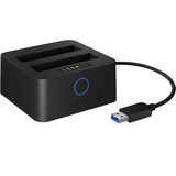 ICY BOX IB-2502CL-U3 Sort, Docking station Sort, HDD, SSD, Serial ATA III, 2.5", 6 Gbit/sek., Sort, Plast