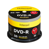 Intenso DVD-R 4.7GB, 16x 4,7 GB 50 stk, DVD tomme medier 16x, DVD-R, 120 mm, Kageæske, 50 stk, 4,7 GB