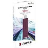 Kingston DataTraveler 512GB Max Type-A 1000R/900W USB 3.2 Gen 2, USB-stik Bordeaux, 512 GB, USB Type-A, 3.2 Gen 2 (3.1 Gen 2), 1000 MB/s, Glide, Rød