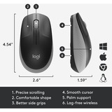 Logitech M190 mus Ambidextrous RF trådløst Optisk 1000 dpi Sort/grå, Ambidextrous, Optisk, RF trådløst, 1000 dpi, Sort, Grå