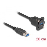 DeLOCK D-type USB 3.2 Gen 1 kabel, USB-A stik > USB-A hun Sort
