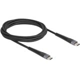DeLOCK USB 2.0 kabel, USB-C stik > USB-C stik med forlænget bøjebeskyttelse Sort