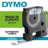 Dymo Ægte D1-etiketter | Sort tekst på gennemsigtig tape | 19 mm x 7 m | Selvklæbende etiketter til LabelManager-mærkemaskiner | Fremstillet i Europa Sort på transparant, Polyester, Belgien, -18 - 90 °C, DYMO, LabelManager, LabelWriter 450 DUO