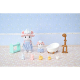 EPOCH Sylvanian Families - Marshmallow mus badeleg sæt, Bygge legetøj 