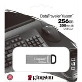 Kingston DataTraveler 256 GB Kyson USB Flash-drev, USB-stik Sølv, 256 GB, USB Type-A, 3.2 Gen 1 (3.1 Gen 1), 200 MB/s, Uden hætte, Sølv