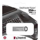 Kingston DataTraveler Kyson USB-nøgle 256 GB USB Type-A 3.2 Gen 1 (3.1 Gen 1) Sølv, USB-stik Sølv, 256 GB, USB Type-A, 3.2 Gen 1 (3.1 Gen 1), 200 MB/s, Uden hætte, Sølv