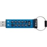 Kingston IronKey 64GB Keypad 200, FIPS 140-3 Niveau 3 AES-256 hardwarekrypteret, USB-stik FIPS 140-3 Niveau 3 AES-256 hardwarekrypteret, 64 GB, USB Type-A, 3.2 Gen 1 (3.1 Gen 1), 145 MB/s, Muffe, Blå