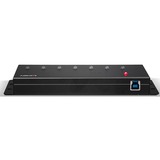 Lindy 43128 interface hub 5000 Mbit/s Sort, USB hub USB 3.2 Gen 1 (3.1 Gen 1) Type-A, 5000 Mbit/s, Sort, 0,8 m, 185 mm, 75 mm