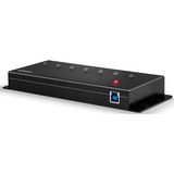Lindy 43128 interface hub 5000 Mbit/s Sort, USB hub USB 3.2 Gen 1 (3.1 Gen 1) Type-A, 5000 Mbit/s, Sort, 0,8 m, 185 mm, 75 mm