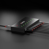 Lindy 43128 interface hub 5000 Mbit/s Sort, USB hub USB 3.2 Gen 1 (3.1 Gen 1) Type-A, 5000 Mbit/s, Sort, 0,8 m, 185 mm, 75 mm