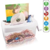 Peach PS300-21 papirmakulator Krydsmakulering 21,6 cm Transparent, Hvid, Dokument shredder Krydsmakulering, 21,6 cm, 3.5 x 40 mm, 4 L, 15 ark, 1 ark