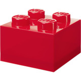Room Copenhagen LEGO Storage Brick 4 Top Lid Glitter, Opbevaringsboks Rød/gennemsigtig