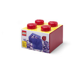 Room Copenhagen LEGO Storage Brick 4 Top Lid Glitter, Opbevaringsboks Rød/gennemsigtig