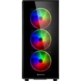 Sharkoon TG5 Pro RGB Midi Tower Sort, Towerkabinet Sort, Midi Tower, PC, Sort, ATX, micro ATX, Mini-ITX, Stål, Hærdet glas, Spil