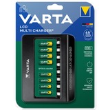 Varta LCD Multi Charger+ Husholdningsbatteri Vekselstrøm, Oplader Sort, Nikkel-Metalhydrid (NiMH), Kortslutning, AA, AAA