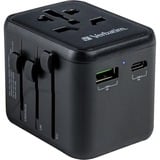 Verbatim 49544 strømstik adapter Universel Sort, Rejse stikkontakt Sort, Universel, Universel, Type A, Type B, Type C (eurostik), Type E (FR), Type F, Type G (UK), Type I (AU), Type J (CH),..., Type A, Type B, Type C, Type D (UK), Type E (FR), Type F, Type G (UK), Type H (IL), Type I (AU),..., 100 - 250 V, 50 - 60 Hz