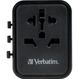 Verbatim 49544 strømstik adapter Universel Sort, Rejse stikkontakt Sort, Universel, Universel, Type A, Type B, Type C (eurostik), Type E (FR), Type F, Type G (UK), Type I (AU), Type J (CH),..., Type A, Type B, Type C, Type D (UK), Type E (FR), Type F, Type G (UK), Type H (IL), Type I (AU),..., 100 - 250 V, 50 - 60 Hz