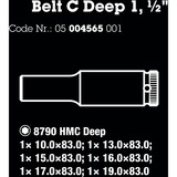 Wera 05004565001 stiksæt Topnøglesæt Sort, Topnøglesæt, 1/2", Metric, 6 hoved(er), 10,13,15,16,17,19 mm, 290 mm