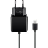 goobay Oplader med 1,5 m USB-C tilslutningskabel 3,0A (15W) Sort