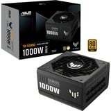 ASUS TUF Gaming 1000W Gold enhed til strømforsyning 20+4 pin ATX ATX Sort, PC strømforsyning Sort, 1000 W, 100 - 240 V, 130 W, 1000 W, 130 W, 9,6 W