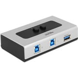 DeLOCK 2-port USB 3.0 omskifter, USB-switcher grå/Sort