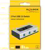 DeLOCK 2-port USB 3.0 omskifter, USB-switcher grå/Sort