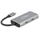 DeLOCK 63260 interface hub USB 3.2 Gen 2 (3.1 Gen 2) Type-C 10000 Mbit/s Grå, USB hub grå, USB 3.2 Gen 2 (3.1 Gen 2) Type-C, USB 3.2 Gen 2 (3.1 Gen 2) Type-A, USB 3.2 Gen 2 (3.1 Gen 2) Type-C, 10000 Mbit/s, Grå, Aluminium, 0,12 m