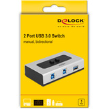 DeLOCK 87667, USB-switcher grå/Sort