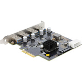 DeLOCK PCI-E x4 kort til 4 x USB-A 10 Gbps Dobbelt Kanal, Interface card 