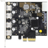 DeLOCK PCI-E x4 kort til 4 x USB-A 10 Gbps Dobbelt Kanal, Interface card 