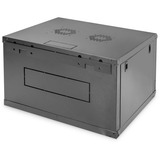 Digitus DN-19 07U-6/6-EC-SW stativ 7U Vægmonteret stativ Sort, IT kabinet Sort, Vægmonteret stativ, 7U, 60 kg, Nøglelås, 24 kg, Sort