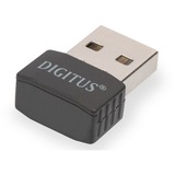 Digitus DN-70565 netværkskort WLAN 433 Mbit/s, Wi-Fi-adapter Trådløs, USB, WLAN, Wi-Fi 5 (802.11ac), 433 Mbit/s, Sort