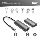 Digitus DS-55343, HDMI-udvidelse forlænger Sort
