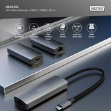 Digitus DS-55343, HDMI-udvidelse forlænger Sort