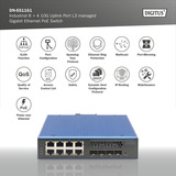 Digitus Industriel 8 + 4 10G uplink-port L3 administreret Gigabit, Switch 